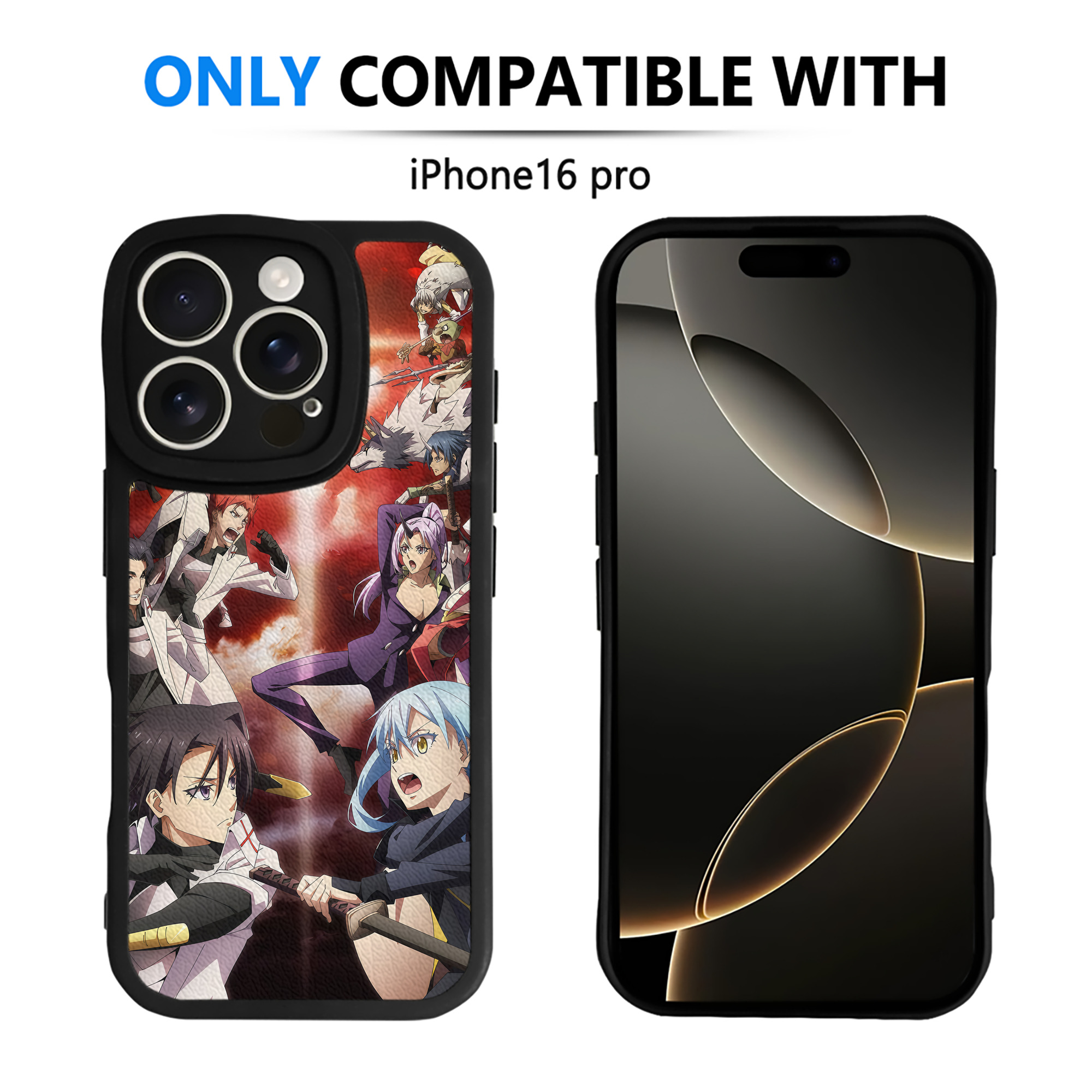 （画像用） 転スラ Regarding Reincarnated to Slime 【iPhone 16シリーズ対応】シリコンスマホケース（レザー調） 材質：シリコン